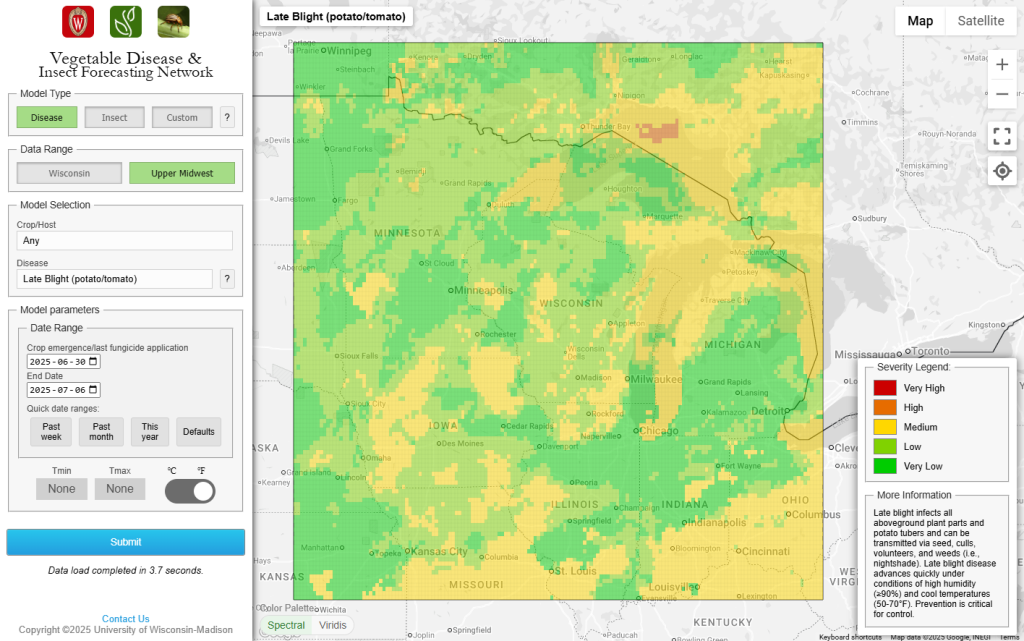 late blight risk map