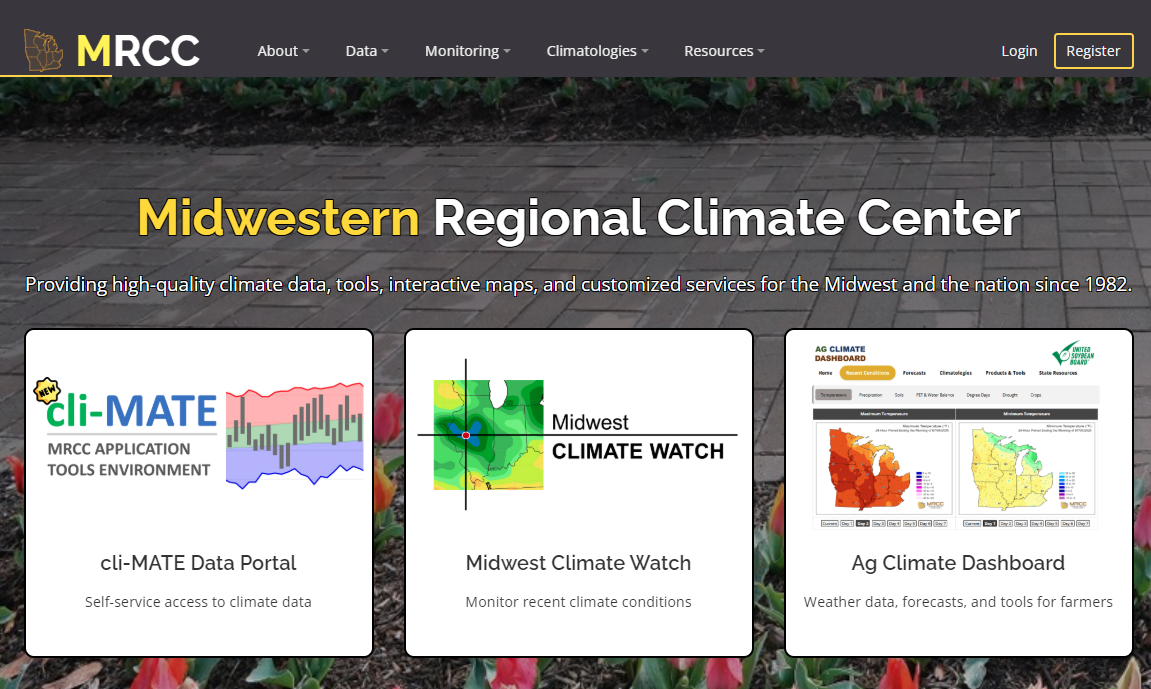 midwest regional climate center screenshot