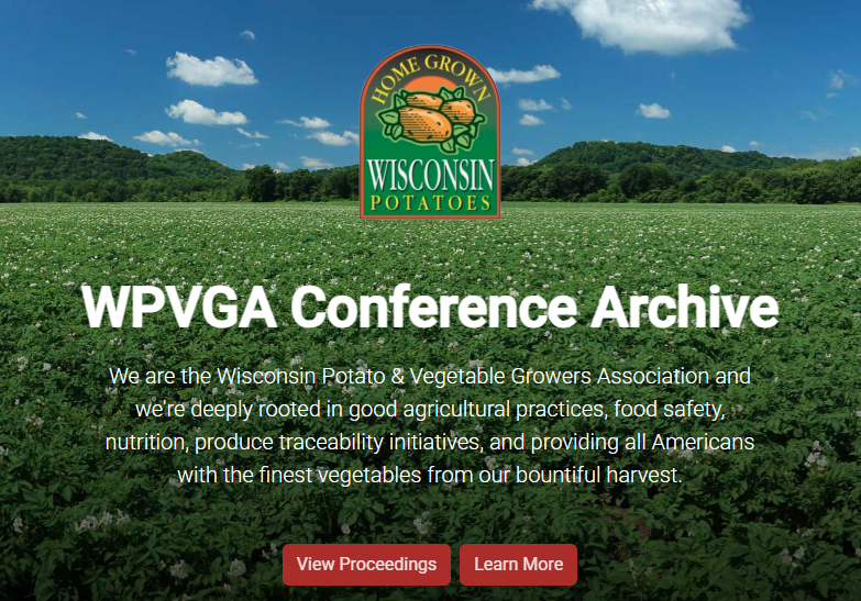screenshot of the wpvga conference website