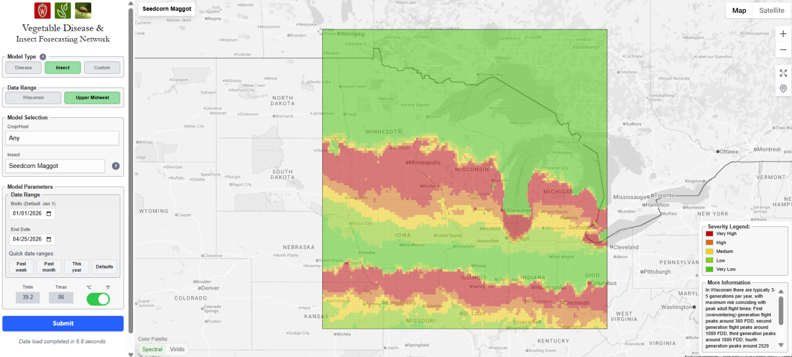 seedcorn maggot risk map