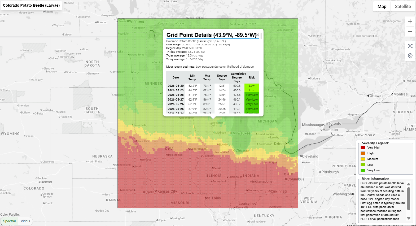 Colorado potato beetle risk map