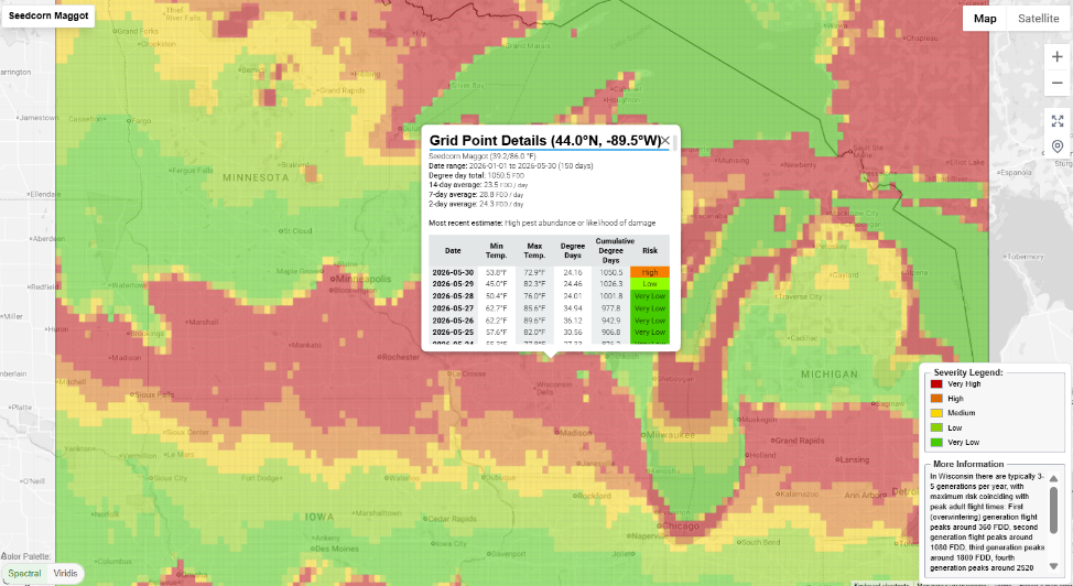 seedcorn maggot risk map