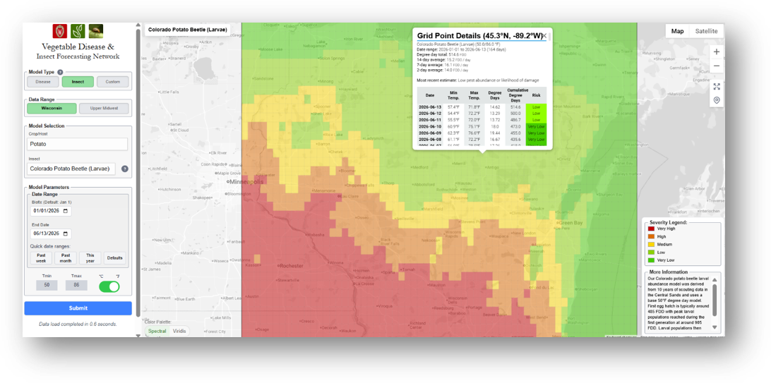 colorado potato beetle risk map