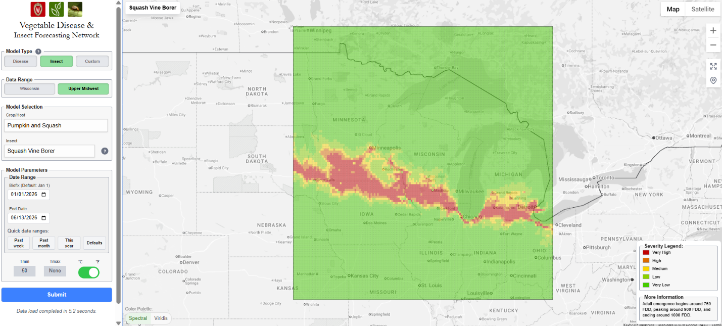map of squash vine borer risk