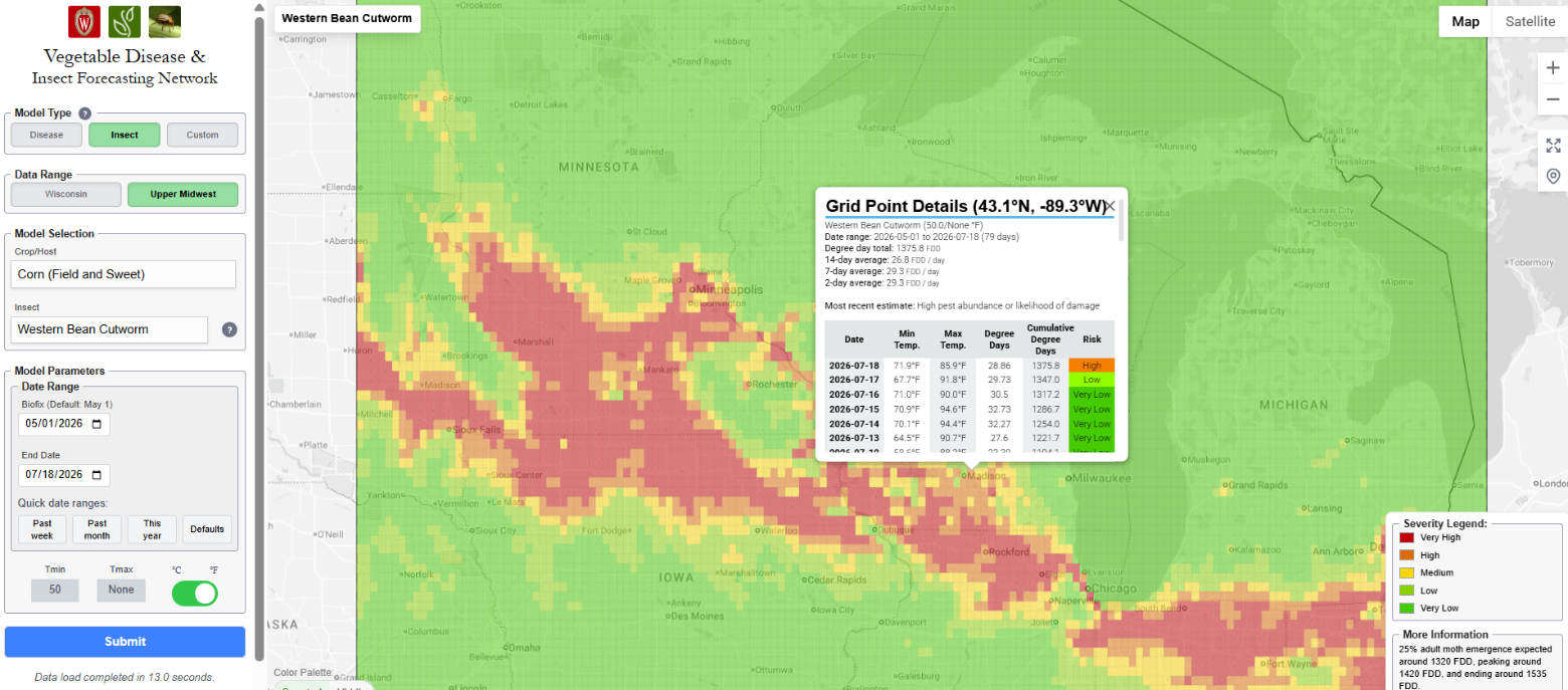 risk map for western bean cutworm