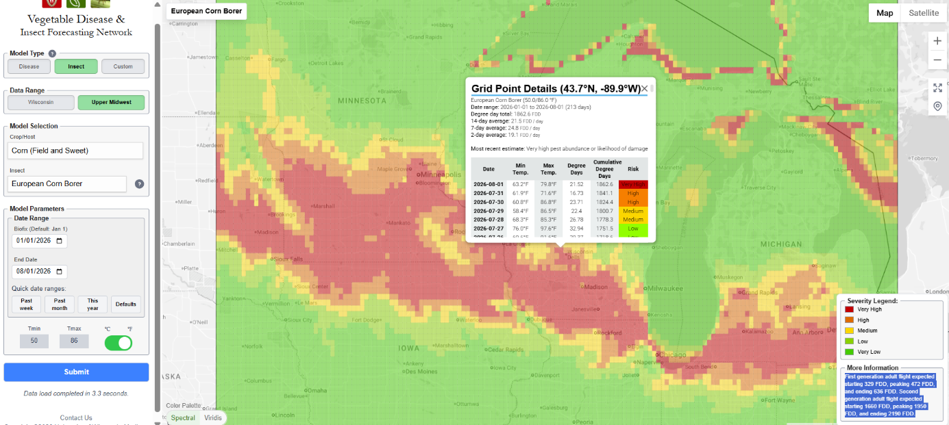 risk map for european corn borer